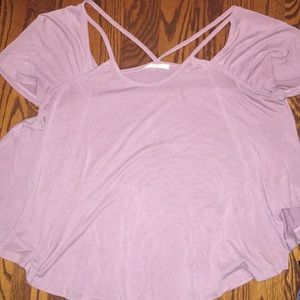 Mauve cut-out flowy top- Pac Sun